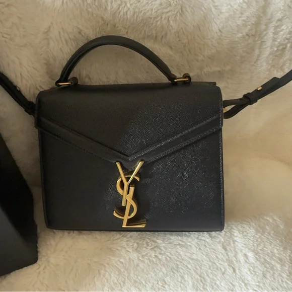 Saint Laurent Cassandra Mini Black with Gold Hardware Leather Adjustable Strap - Picture 16 of 17
